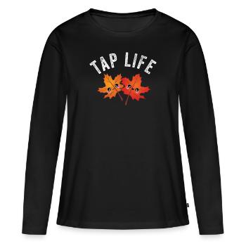 Sirop d’érable Tapper Hommes Femmes Automne - T-shirt manches longues Premium bio Femme - noir - Devant - Julia (174cm)