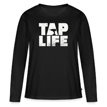 Sirop d’érable Tapper Hommes Femmes Automne - T-shirt manches longues Premium bio Femme - noir - Devant - Julia (174cm)