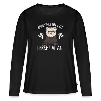 Furet, propriétaire de furet - T-shirt manches longues Premium bio Femme - noir - Devant - Julia (174cm)