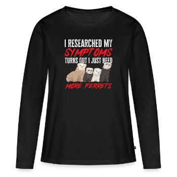 Furet, propriétaire de furet - T-shirt manches longues Premium bio Femme - noir - Devant - Julia (174cm)