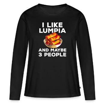 Philippines Philippines Femmes Hommes Cuisine philippine - T-shirt manches longues Premium bio Femme - noir - Devant - Julia (174cm)