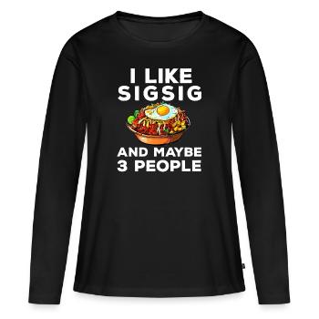 Philippines Philippines Femmes Hommes Cuisine philippine - T-shirt manches longues Premium bio Femme - noir - Devant - Julia (174cm)
