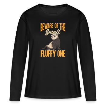 Furet, propriétaire de furet - T-shirt manches longues Premium bio Femme - noir - Devant - Julia (174cm)