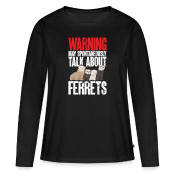 Furet, propriétaire de furet - T-shirt manches longues Premium bio Femme - noir - Devant - Julia (174cm)