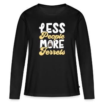 Furet, propriétaire de furet - T-shirt manches longues Premium bio Femme - noir - Devant - Julia (174cm)