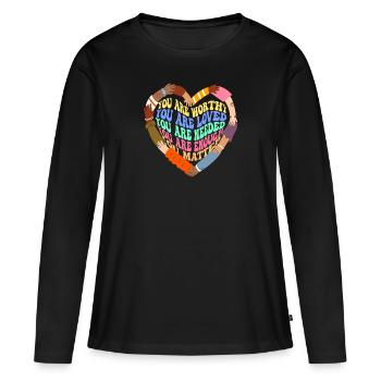 Depression und bipolares Bewusstsein: - Frauen Premium Bio Langarmshirt - Schwarz - Vorne - Julia (174cm)