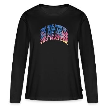 Depression und bipolares Bewusstsein: - Frauen Premium Bio Langarmshirt - Schwarz - Vorne - Julia (174cm)