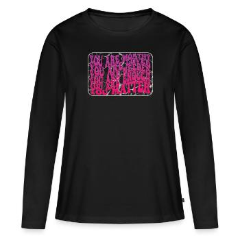 Dépression et conscience bipolaire : - T-shirt manches longues Premium bio Femme - noir - Devant - Julia (174cm)