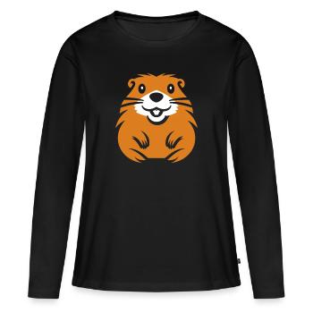 Simple Marmotte - T-shirt manches longues Premium bio Femme - noir - Devant - Julia (174cm)