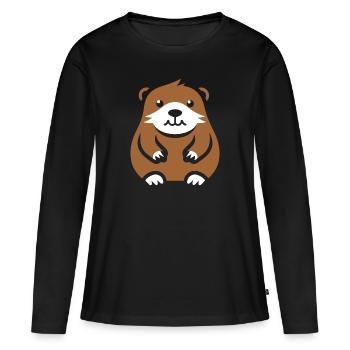 Simple Marmotte - T-shirt manches longues Premium bio Femme - noir - Devant - Julia (174cm)