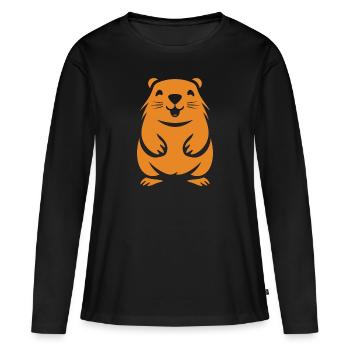 Simple Marmotte - T-shirt manches longues Premium bio Femme - noir - Devant - Julia (174cm)
