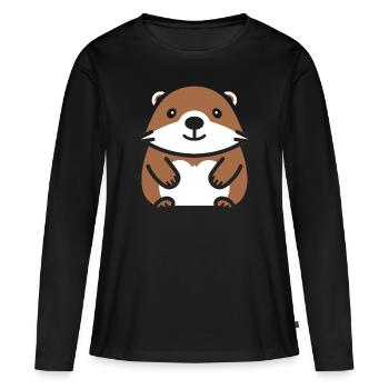 Simple Marmotte - T-shirt manches longues Premium bio Femme - noir - Devant - Julia (174cm)