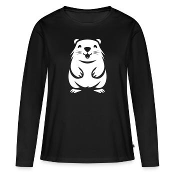 Simple Marmotte - T-shirt manches longues Premium bio Femme - noir - Devant - Julia (174cm)
