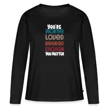 Depression und bipolares Bewusstsein: - Frauen Premium Bio Langarmshirt - Schwarz - Vorne - Julia (174cm)
