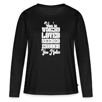 Dépression et conscience bipolaire : - T-shirt manches longues Premium bio Femme - noir - Devant - Julia (174cm)