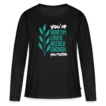 Depression und bipolares Bewusstsein: - Frauen Premium Bio Langarmshirt - Schwarz - Vorne - Julia (174cm)