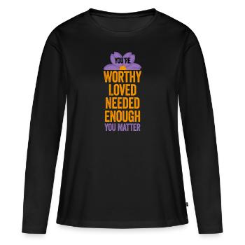 Depression und bipolares Bewusstsein: - Frauen Premium Bio Langarmshirt - Schwarz - Vorne - Julia (174cm)
