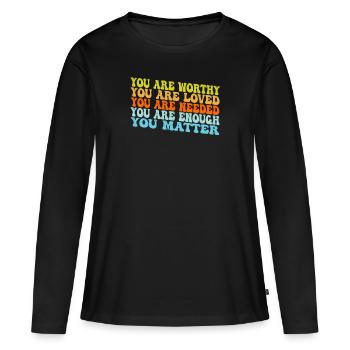 Depression und bipolares Bewusstsein: - Frauen Premium Bio Langarmshirt - Schwarz - Vorne - Julia (174cm)