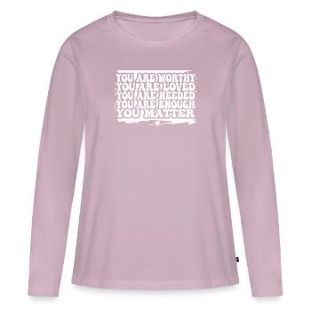 Depression und bipolares Bewusstsein: - Frauen Premium Bio Langarmshirt - Altrosa - Vorne - Julia (174cm)