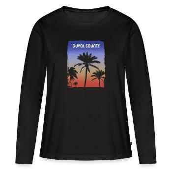 Duval County Florida Sonnenuntergang Urlaubssouvenir - Frauen Premium Bio Langarmshirt - Schwarz - Vorne - Julia (174cm)