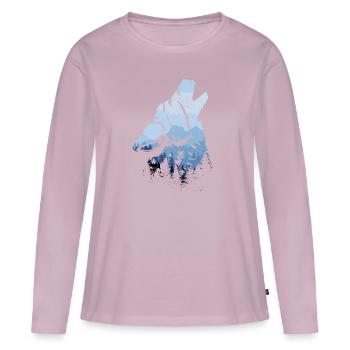 Howling Wolf Gift - Women's Premium Organic Long Sleeve Shirt - dusky pink - Front - Julia (174cm)