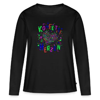Konfetti im Herzen für Karneval oder Fasching - Frauen Premium Bio Langarmshirt - Schwarz - Vorne - Julia (174cm)