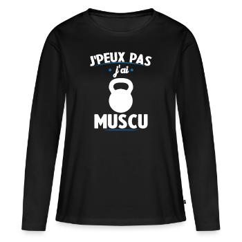 I can't I worked out - Women's Premium Organic Long Sleeve Shirt - black - Front - Julia (174cm)