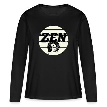 Zen - T-shirt manches longues Premium bio Femme - noir - Devant - Julia (174cm)