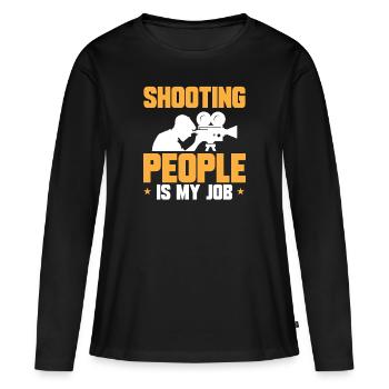 Video Editor Filmemacher Videofilmer - Frauen Premium Bio Langarmshirt - Schwarz - Vorne - Julia (174cm)