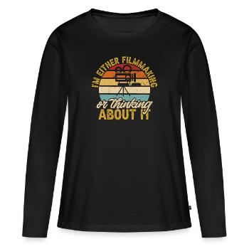 Video Editor Filmemacher Videofilmer - Frauen Premium Bio Langarmshirt - Schwarz - Vorne - Julia (174cm)
