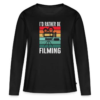 Video Editor Filmemacher Videofilmer - Frauen Premium Bio Langarmshirt - Schwarz - Vorne - Julia (174cm)