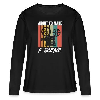 Video Editor Filmemacher Videofilmer - Frauen Premium Bio Langarmshirt - Schwarz - Vorne - Julia (174cm)