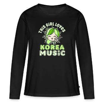Korean Drama Enthusiast Exclusive Collection Gifts - Frauen Premium Bio Langarmshirt - Schwarz - Vorne - Julia (174cm)