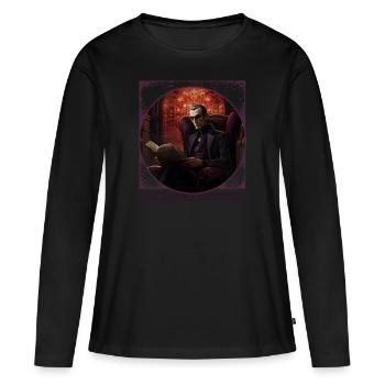 Club de lecture de Dracula T-shirt Halloween - T-shirt manches longues Premium bio Femme - noir - Devant - Julia (174cm)