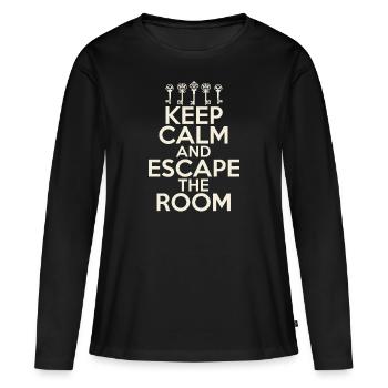 Salle d’évasion - T-shirt manches longues Premium bio Femme - noir - Devant - Julia (174cm)