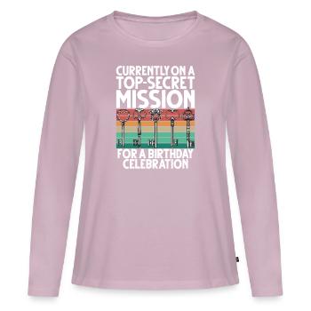 Salle d’évasion - T-shirt manches longues Premium bio Femme - rose poudré - Devant - Julia (174cm)