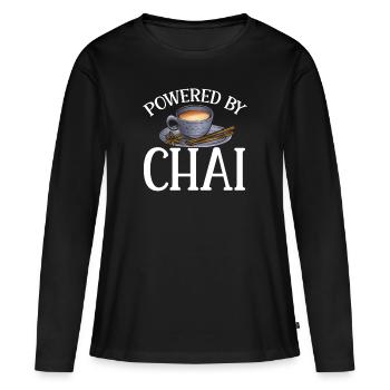 Thé Chai Masala Chai - T-shirt manches longues Premium bio Femme - noir - Devant - Julia (174cm)