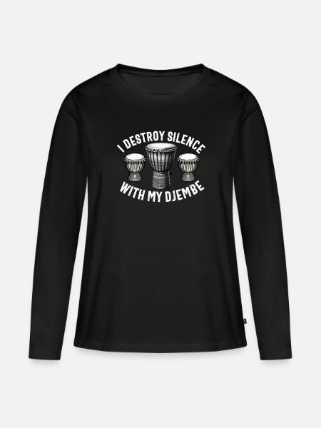 Djembe für Afrika Schlagzeuger Jembe Musik Männer Papa - Frauen Premium Bio Langarmshirt - Schwarz