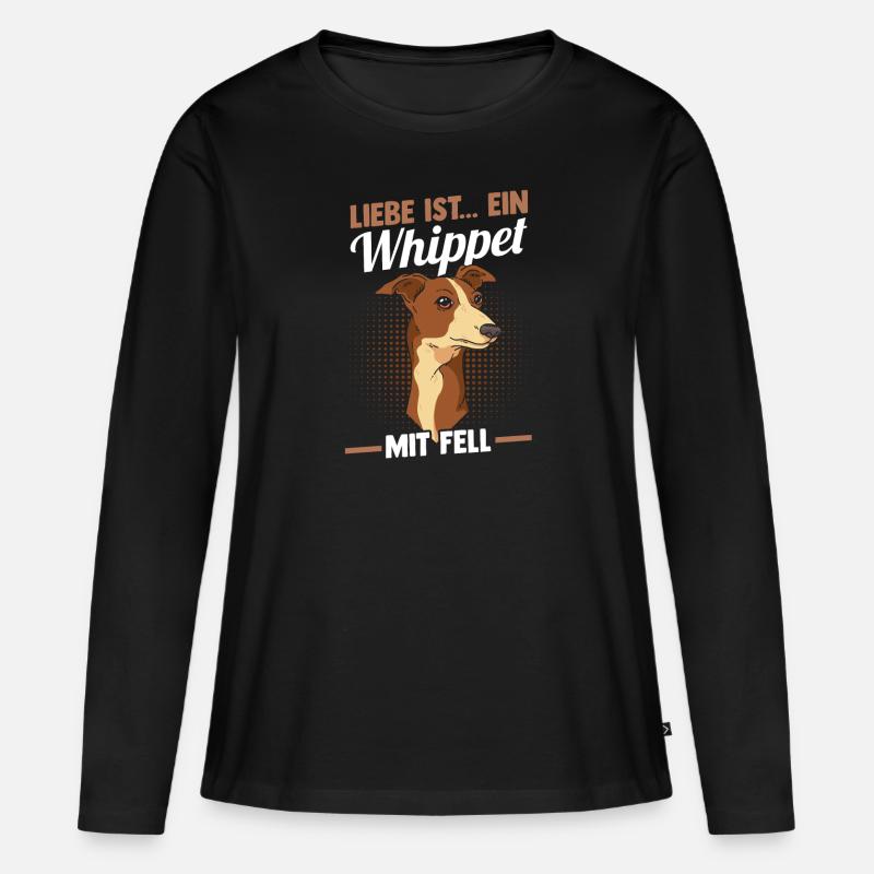 Hund Whippet - Frauen Premium Bio Langarmshirt - Schwarz