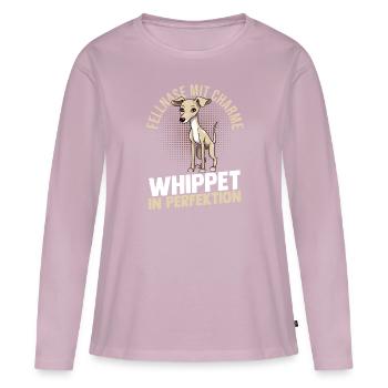 Hund Whippet - Frauen Premium Bio Langarmshirt - Altrosa - Vorne - Julia (174cm)