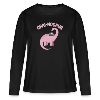 Thé Chai Masala Chai - T-shirt manches longues Premium bio Femme - noir - Devant - Julia (174cm)