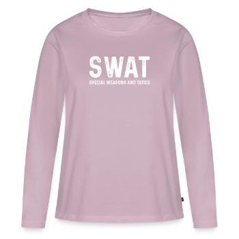 Équipe SWAT Équipe SWAT de la police - T-shirt manches longues Premium bio Femme - rose poudré - Devant - Julia (174cm)