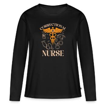 Nurse Penitentiary Prison - Women's Premium Organic Long Sleeve Shirt - black - Front - Julia (174cm)
