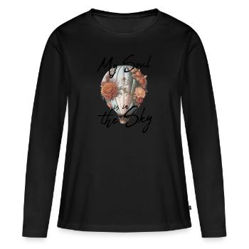 Ballon - T-shirt manches longues Premium bio Femme - noir - Devant - Julia (174cm)