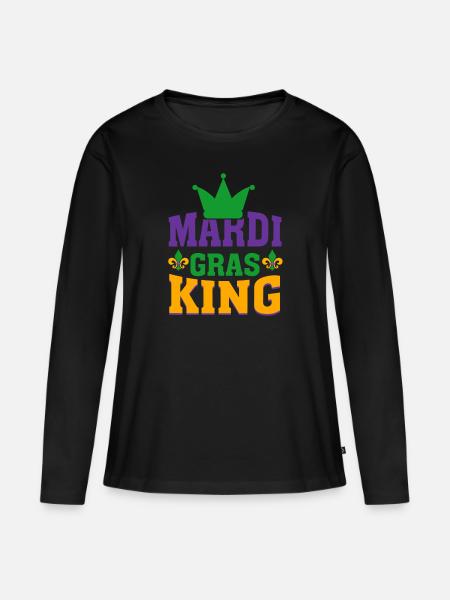 Mardi Gras - Frauen Premium Bio Langarmshirt - Schwarz