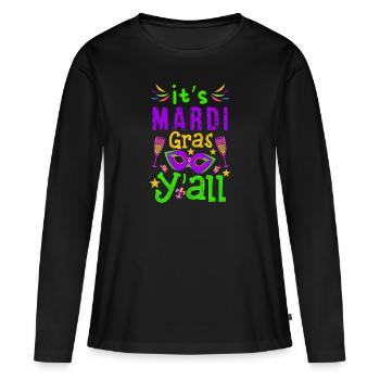 Mardi Gras - T-shirt manches longues Premium bio Femme - noir - Devant - Julia (174cm)