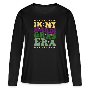 Mardi Gras - T-shirt manches longues Premium bio Femme - noir - Devant - Julia (174cm)