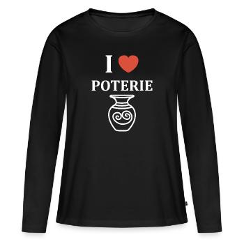 Humour pots de Poterie - T-shirt manches longues Premium bio Femme - noir - Devant - Julia (174cm)