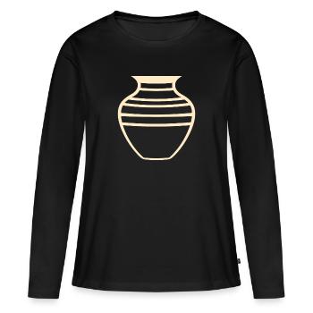 Humour pots de Poterie - T-shirt manches longues Premium bio Femme - noir - Devant - Julia (174cm)