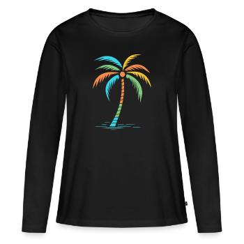 je suis en vacances - T-shirt manches longues Premium bio Femme - noir - Devant - Julia (174cm)